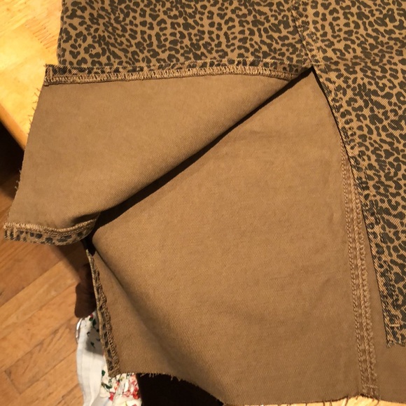 Zara NWT brown/black leopard print denim midi skirt - Picture 7 of 12